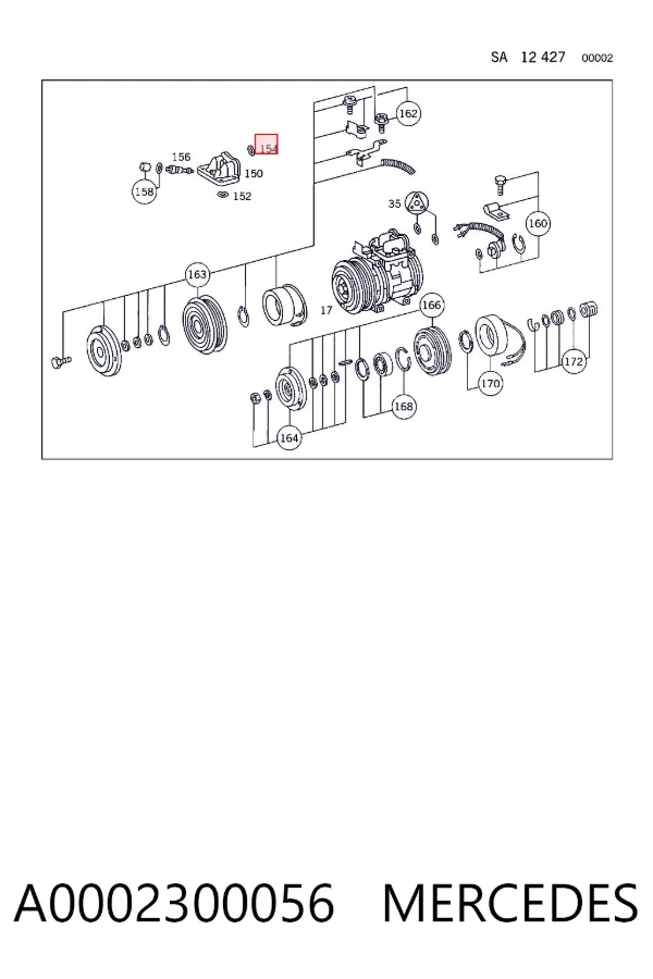 Уплотнительное кольцо, универсальное A0002300056 Mercedes