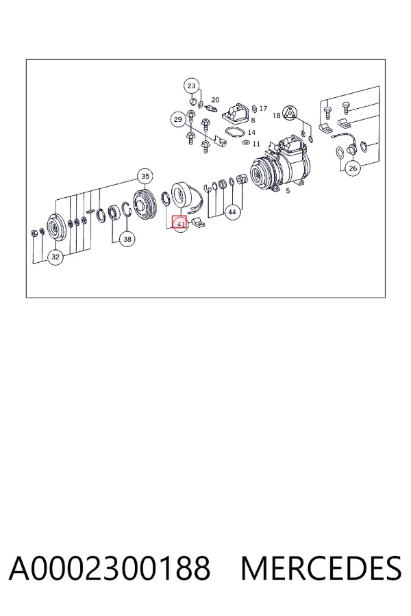 Шкив компрессора кондиционера A0002300188 Mercedes