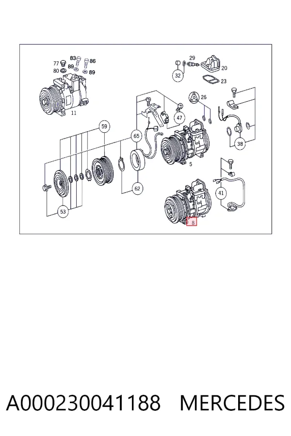 Компрессор кондиционера A0002300411 Mercedes