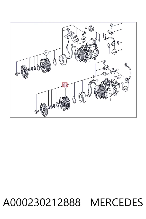 Шкив компрессора кондиционера A000230212888 Mercedes