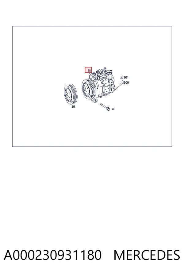 Компрессор кондиционера A000230931180 Mercedes