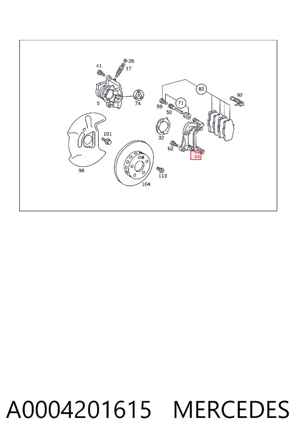 Ремкомплект переднего суппорта A0004201615 Mercedes