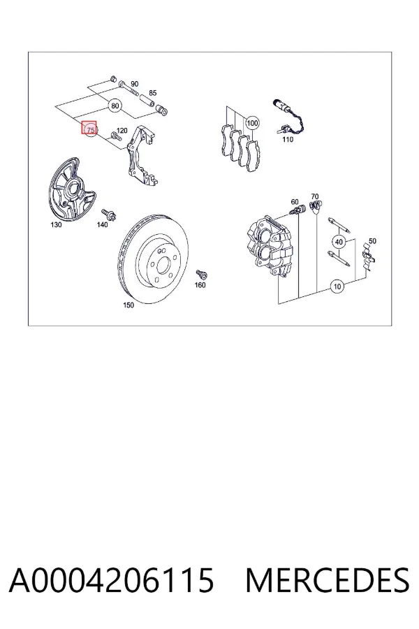 Скоба суппорта A0004206115 Mercedes