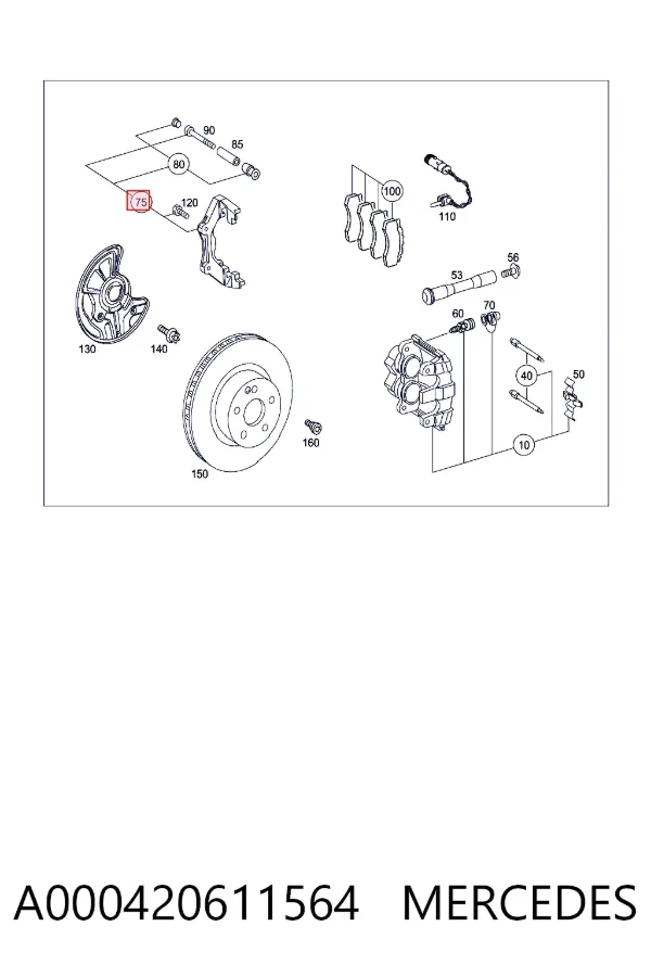 Кронштейн суппорта Mercedes A0004206115 цена, от 101.35 USD