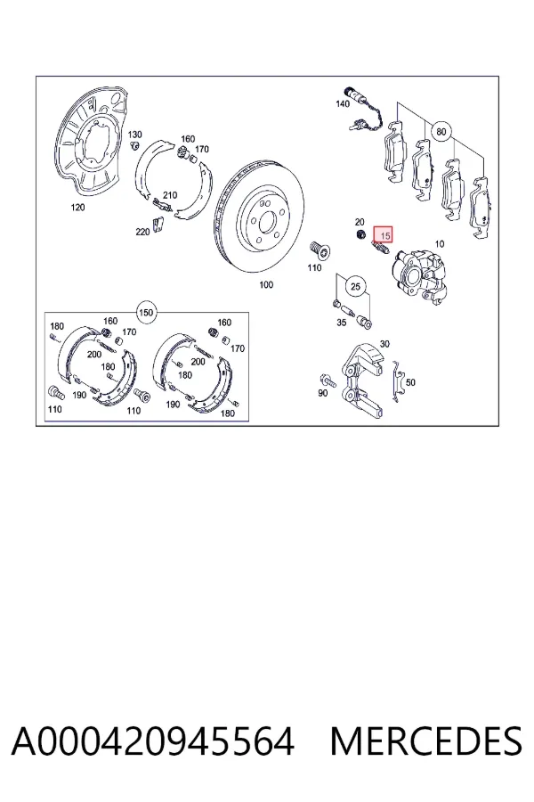 Купить A0004209455 Mercedes Штуцер прокачки суппорта тормозного переднего