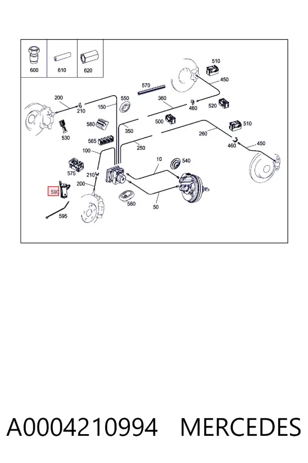 Скоба тормозной трубки A0004210994 Mercedes