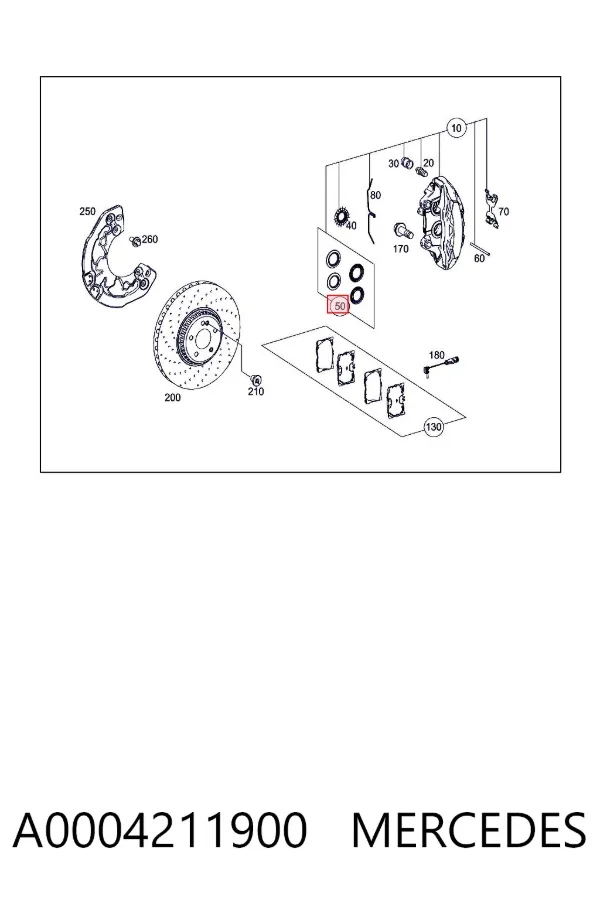 Ремкомплект переднего суппорта A0004211900 Mercedes