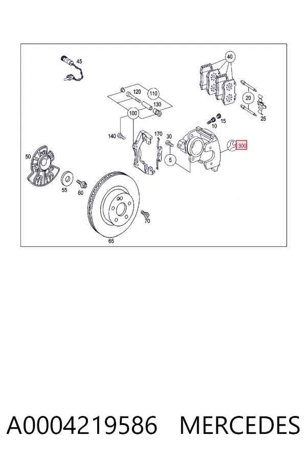 Ремкомплект тормозного цилиндра переднего A0004219586 Mercedes