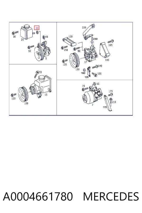 Уплотнительное кольцо бачка ГУР A0004661780 Mercedes