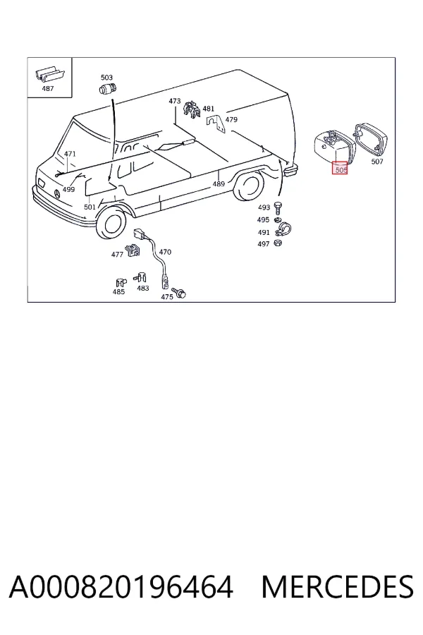 Купить A0008201964 Mercedes Фонарь противотуманный задний левый