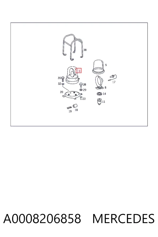 Проблесковый маяк A0008206858 Mercedes