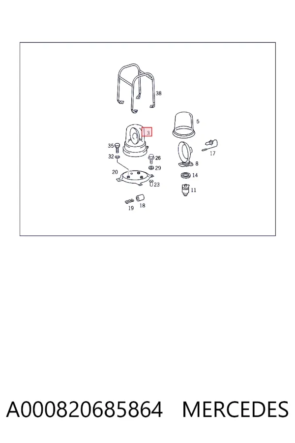 Проблесковый маяк A0008206858 Mercedes