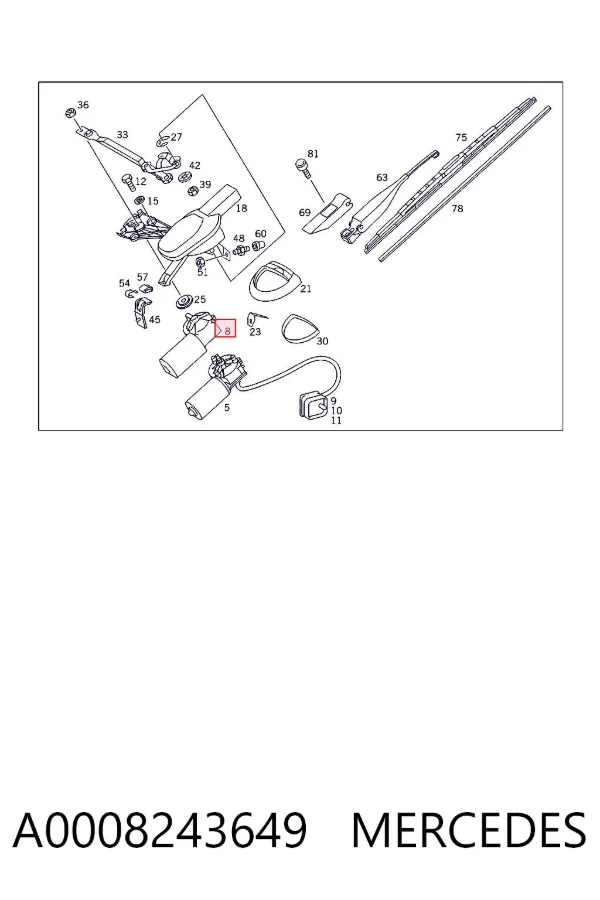 Мотор дворников A0008243649 Mercedes