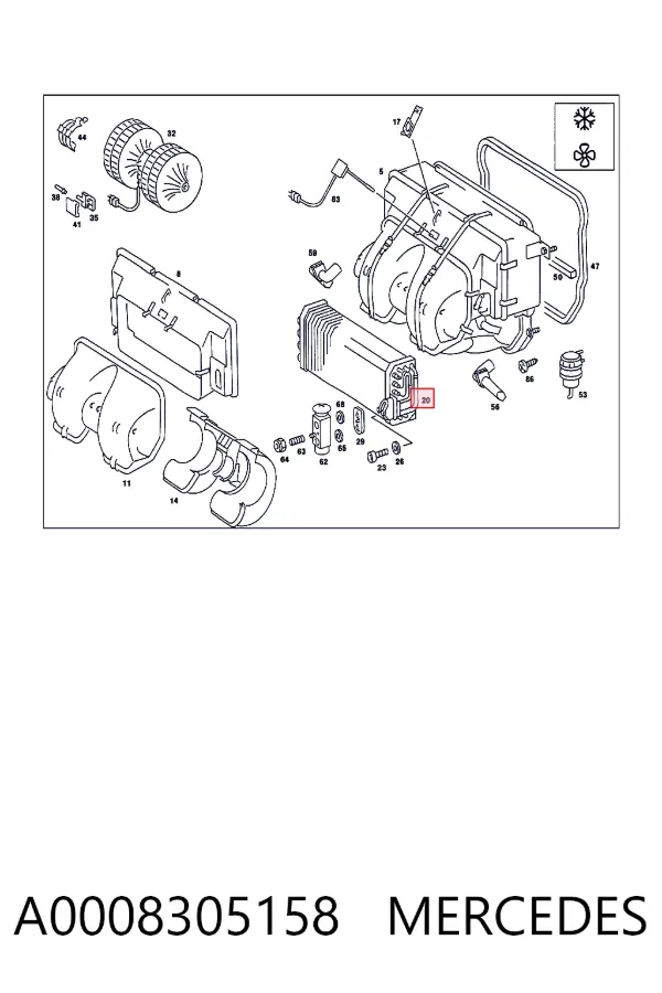 Испаритель кондиционера A0008305158 Mercedes