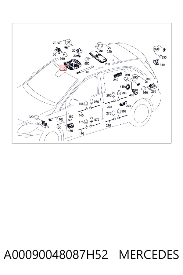 Плафоны внутреннего освещения Mercedes A0009004808 цена, от 63.49 USD