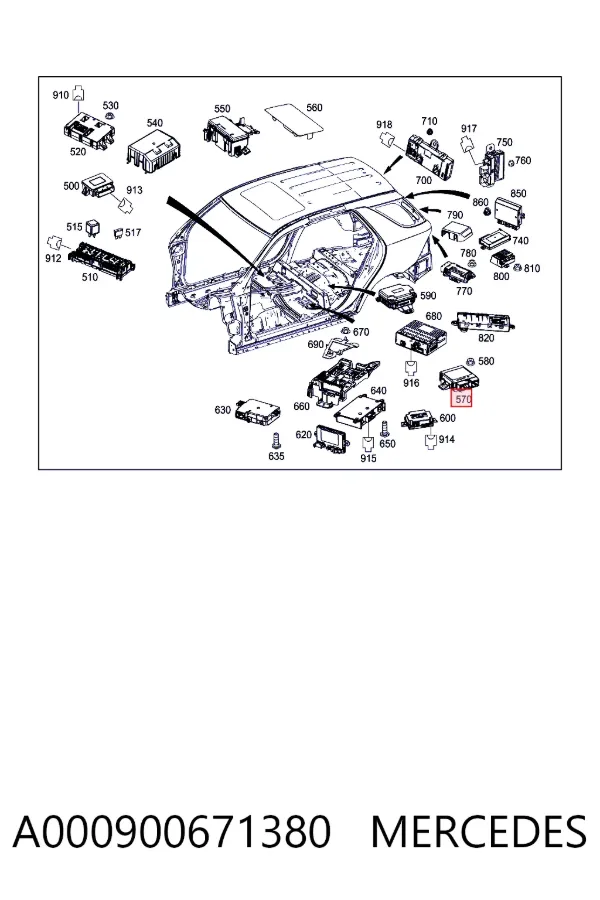 Модуль управления парктроником A000900671380 Mercedes