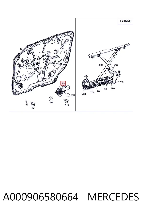 A0009065806 Mercedes Мотор стеклоподъемника двери передней, левой
