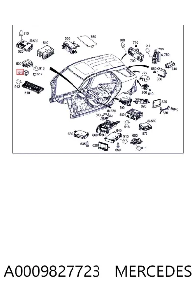 Реле противотуманной фары MERCEDES A0009827723