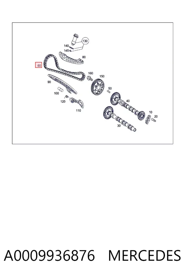 Цепь ГРМ A0009936876 Mercedes