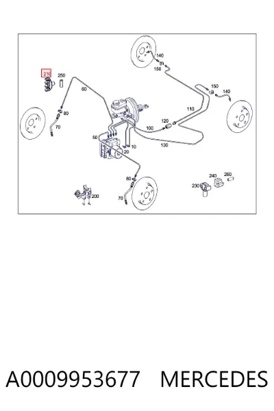 Скоба тормозной трубки MERCEDES A0009953677