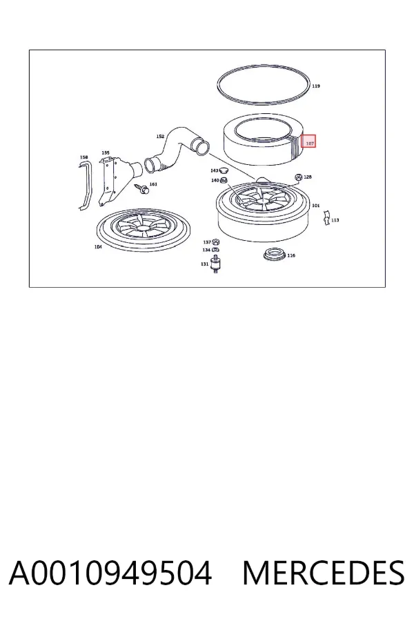 Воздушный фильтр A0010949504 Mercedes