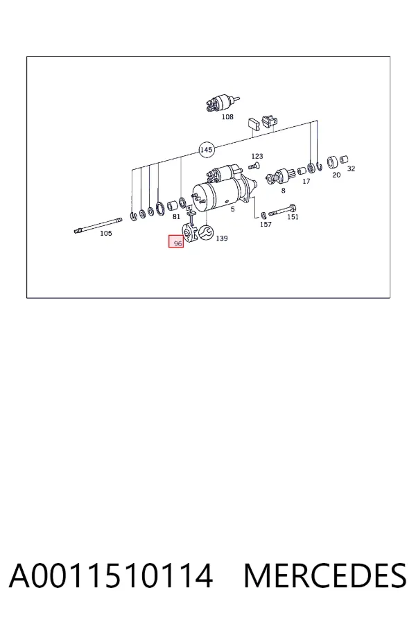 Щеткодержатель стартера A0011510114 Mercedes