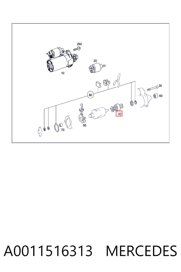 Бендикс стартера A0011516313 Mercedes