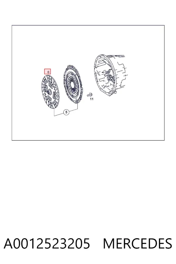 Диск сцепления A0012523205 Mercedes