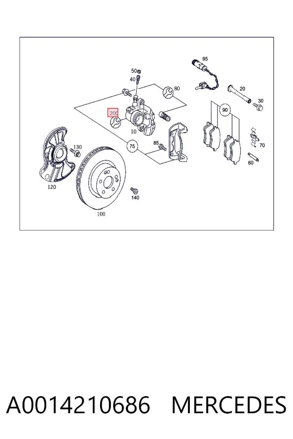 Ремкомплект переднего суппорта A0014210686 Mercedes