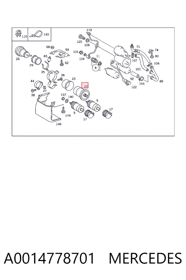 Топливный фильтр A0014778701 Mercedes