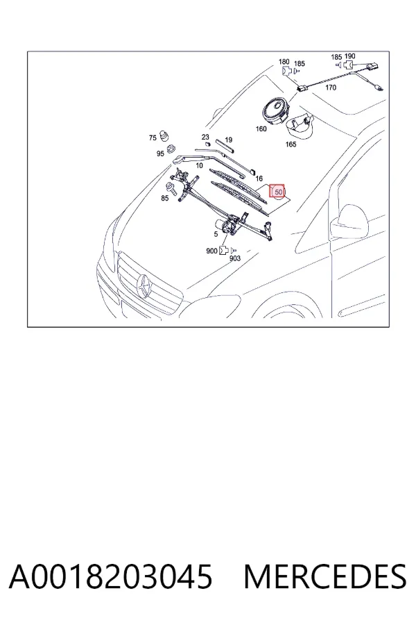 Щетки стеклоочистителя A0018203045 Mercedes