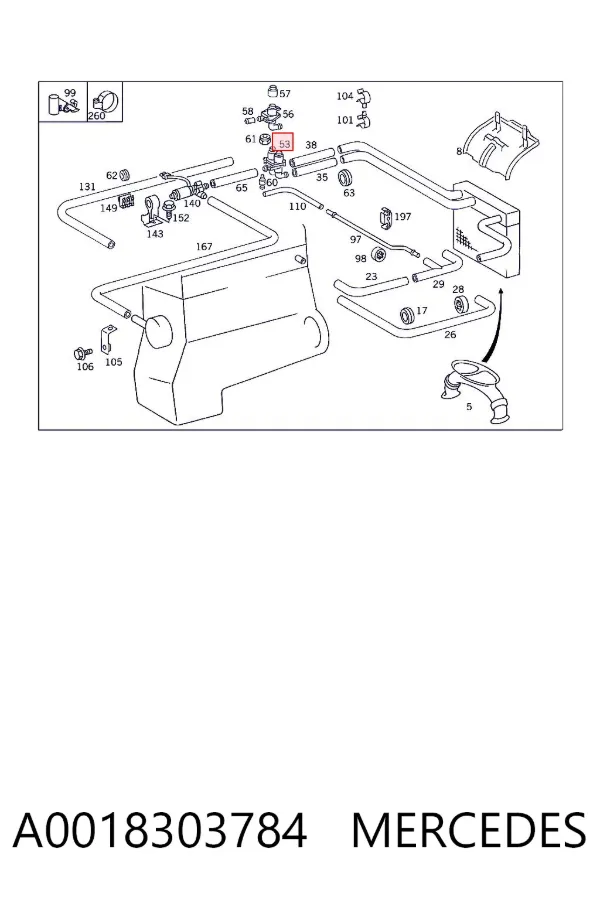 Кран печки A0018303784 Mercedes