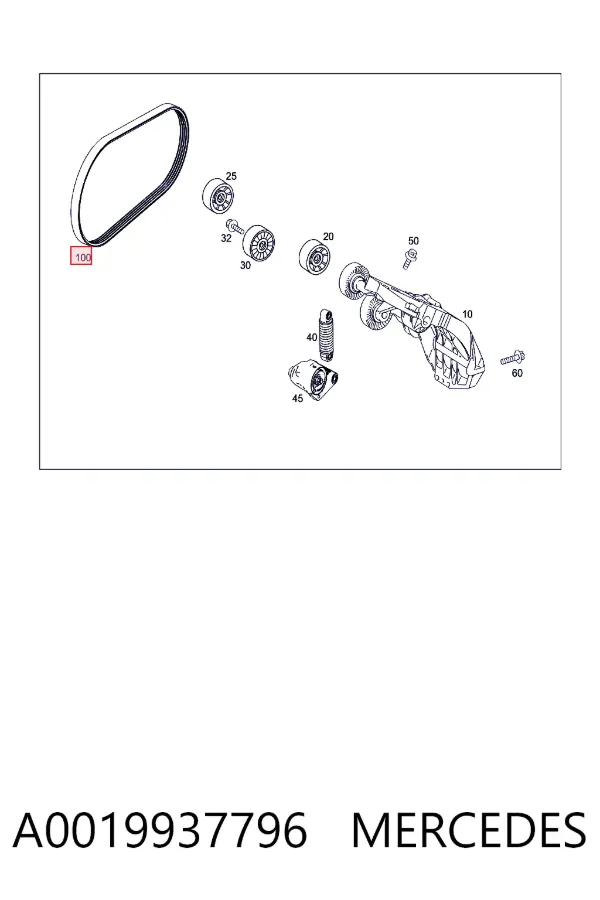 Ремень генератора A0019937796 Mercedes