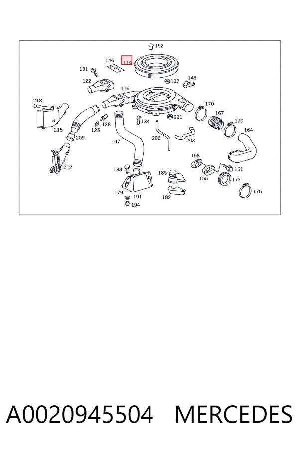 Воздушный фильтр A0020945504 Mercedes