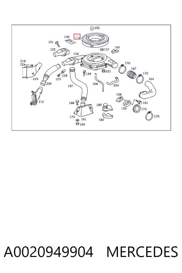 Воздушный фильтр A0020949904 Mercedes