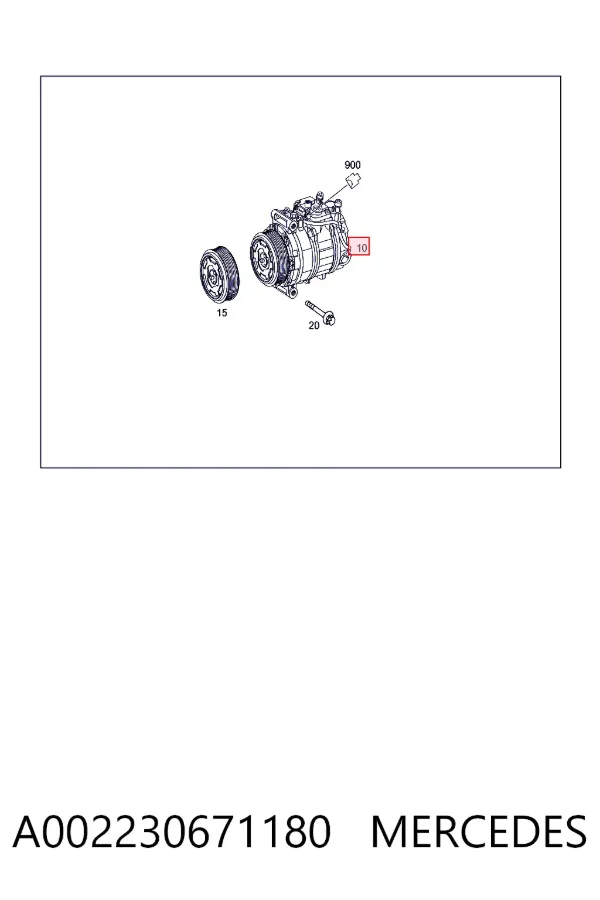 Компрессор кондиционера A002230671180 Mercedes