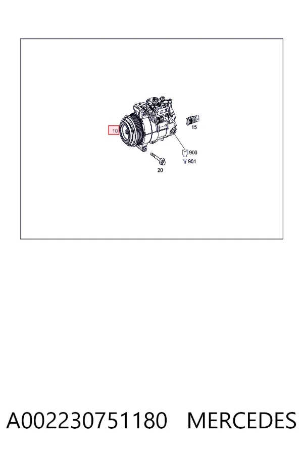 Компрессор системы кондиционирования Mercedes A0022307511 цена, от 2001.87 USD