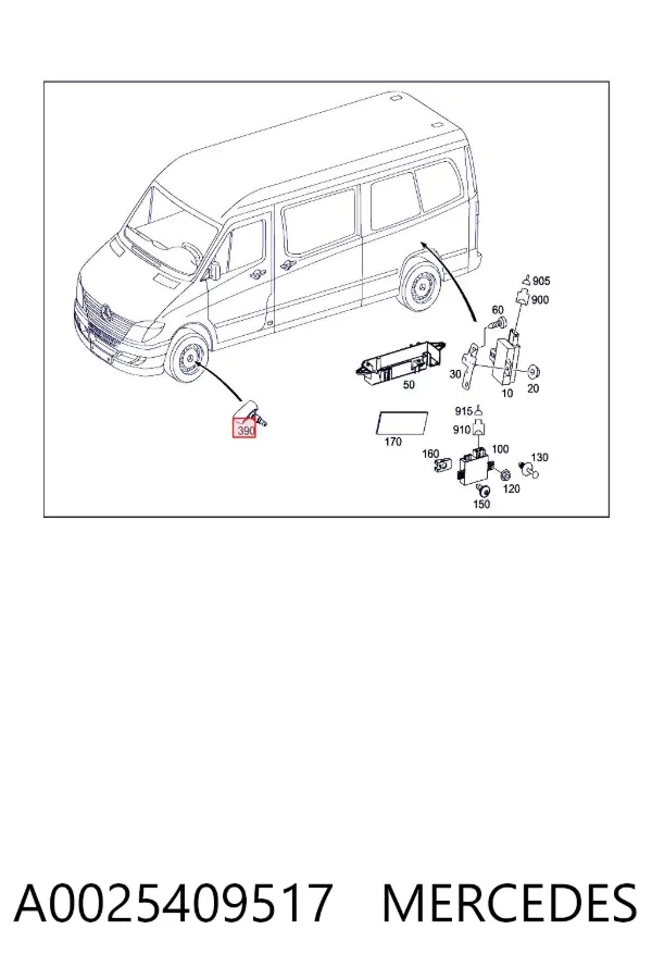Датчик давления в шинах A0025409517 Mercedes
