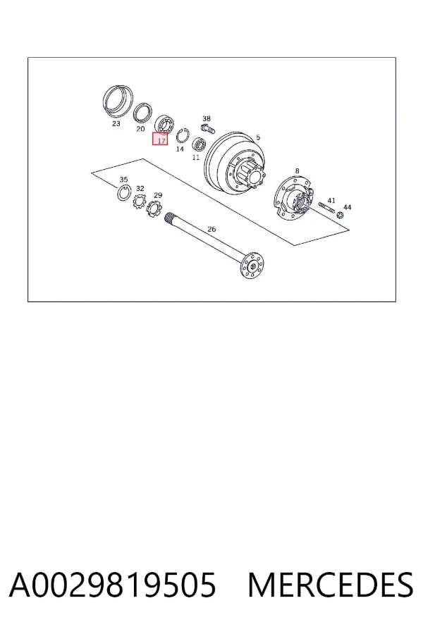 Подшипник ступицы задней наружный A0029819505 Mercedes