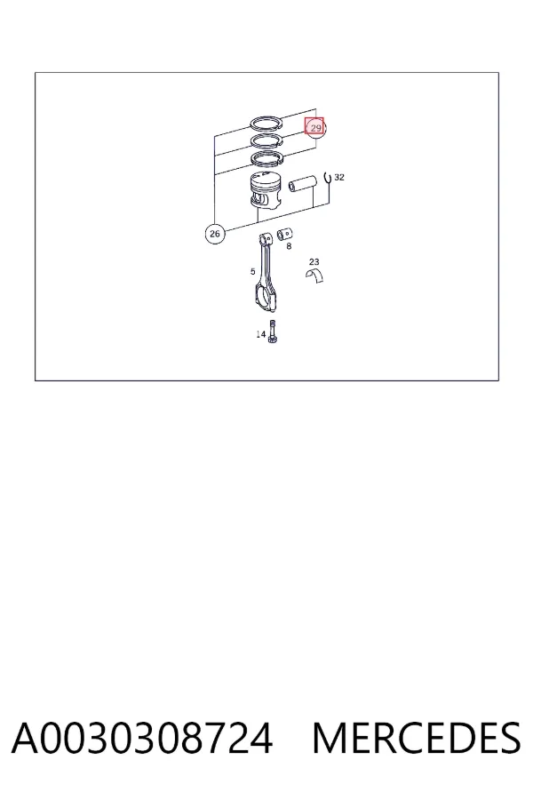 Кольца поршневые A0030308724 Mercedes