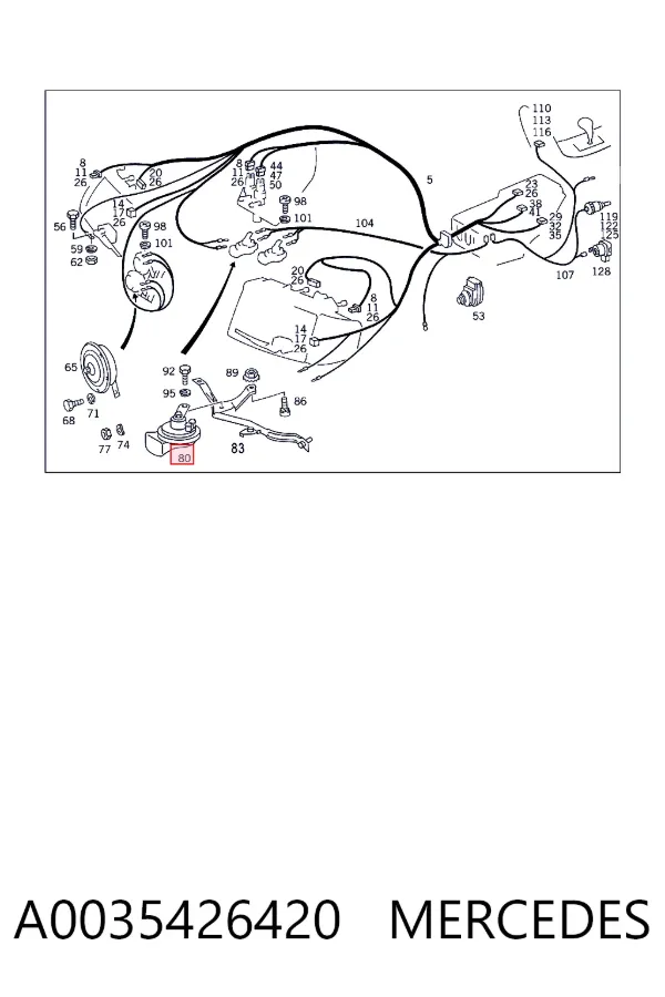 Звуковой сигнал A0035426420 Mercedes