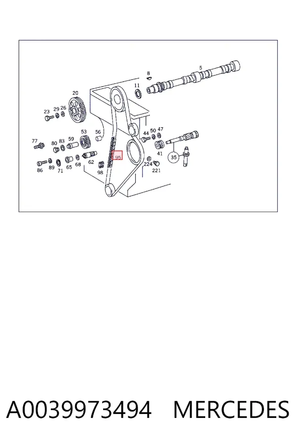 Цепь ГРМ A0039973494 Mercedes