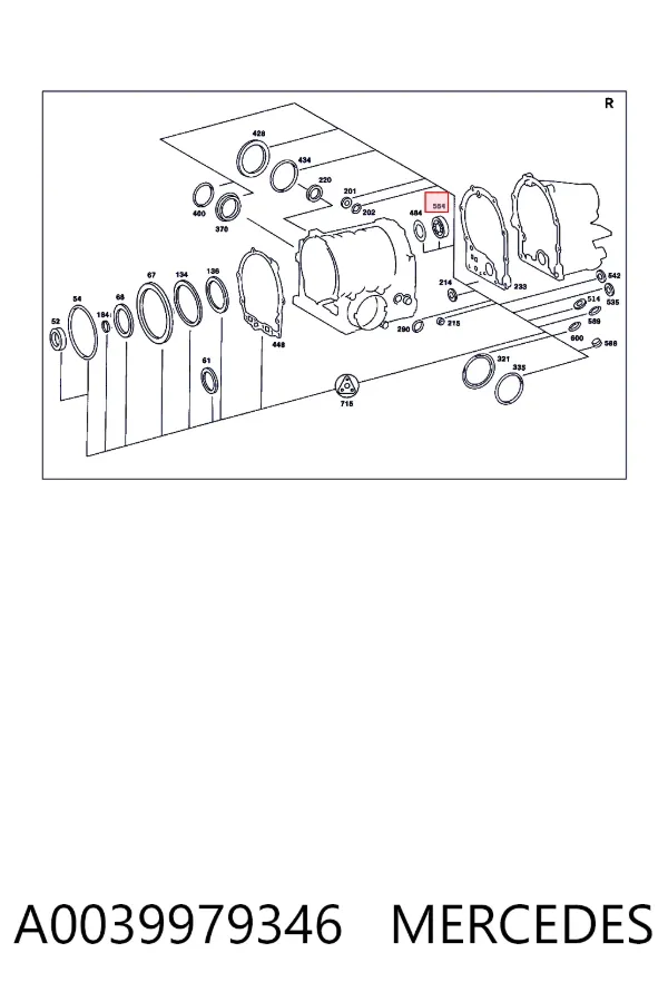 Сальник АКПП/КПП (выходного/вторичного вала) A0039979346 Mercedes
