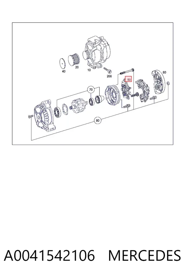 Реле генератора A0041542106 Mercedes