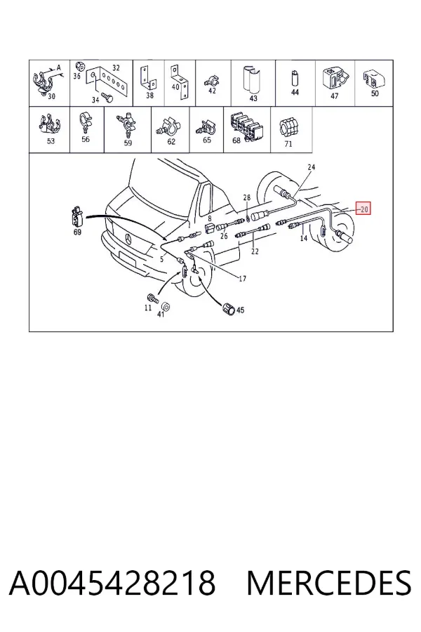 Датчик АБС задний левый A0045428218 Mercedes