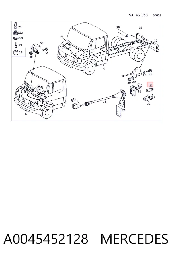 Розетка прицепа электрическая A0045452128 Mercedes