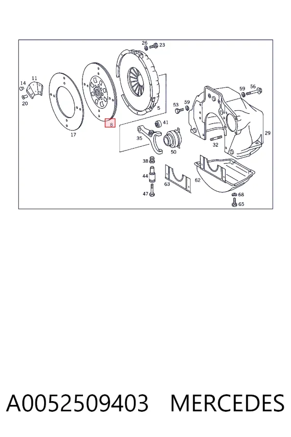 Диск сцепления A0052509403 Mercedes