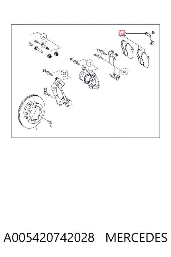 Задние тормозные колодки A005420742028 Mercedes