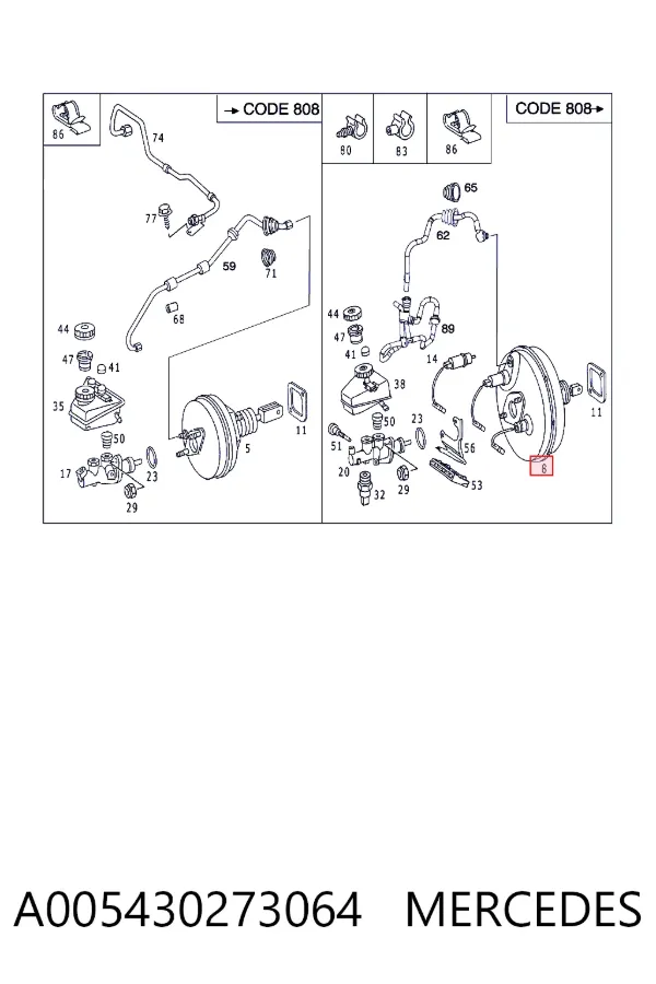 Усилитель тормозов A005430273064 Mercedes