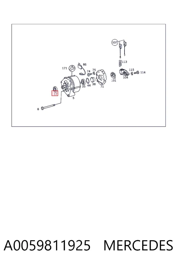 Подшипники генератора A0059811925 Mercedes